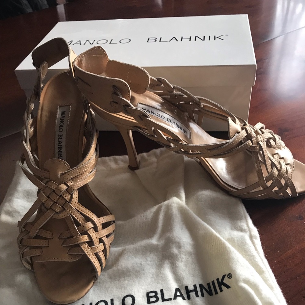 Manolo Blahnik neutral sandals